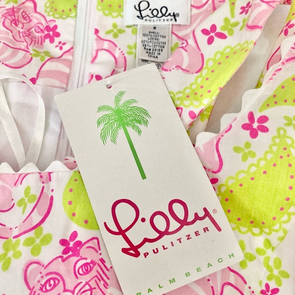 🌸NWT Vintage Lilly Pulitzer Dress Black Jack Cat Size 6 - Picture 9 of 9